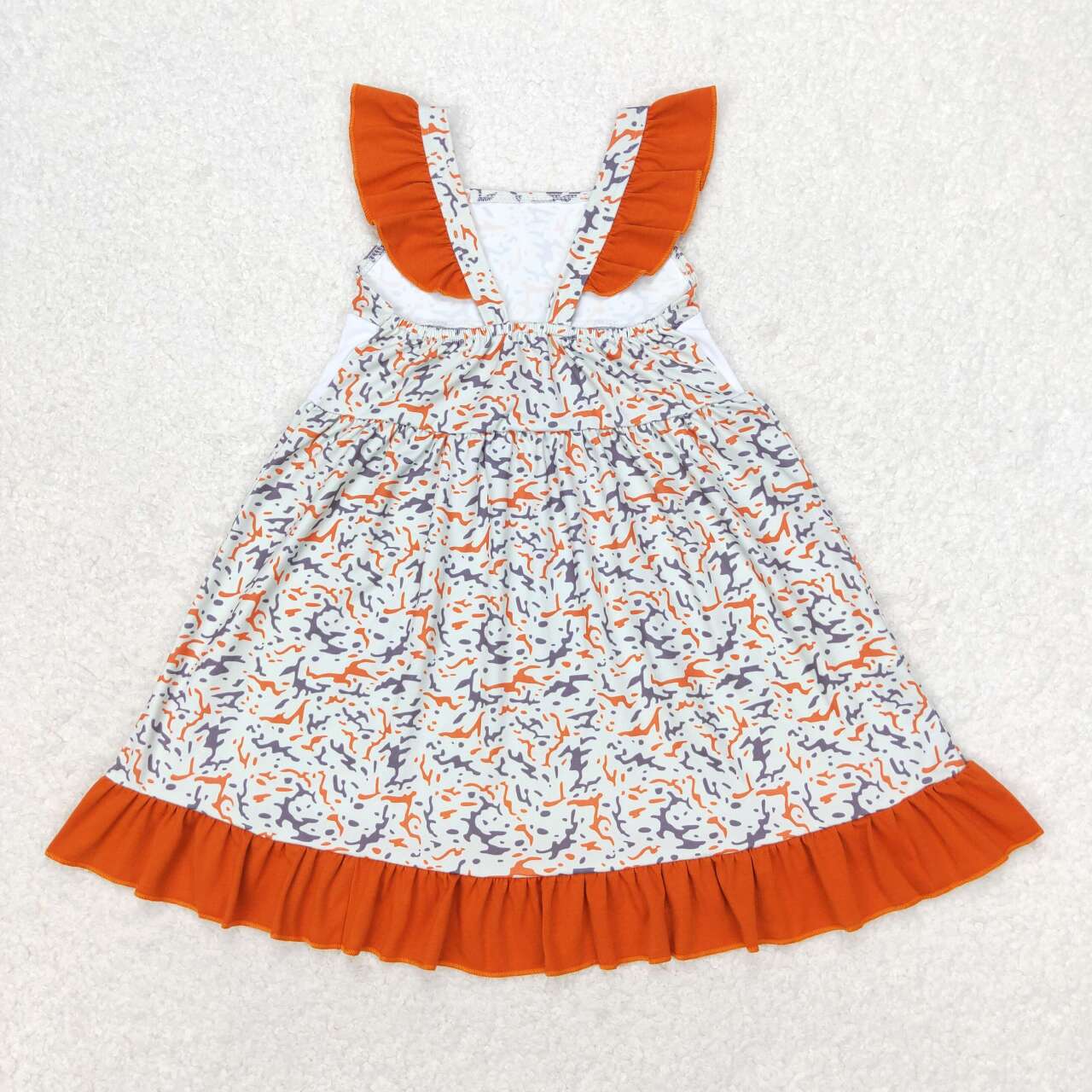 GSD1271 Duck Embroidery Camo Print Girls Knee Length Summer Dress