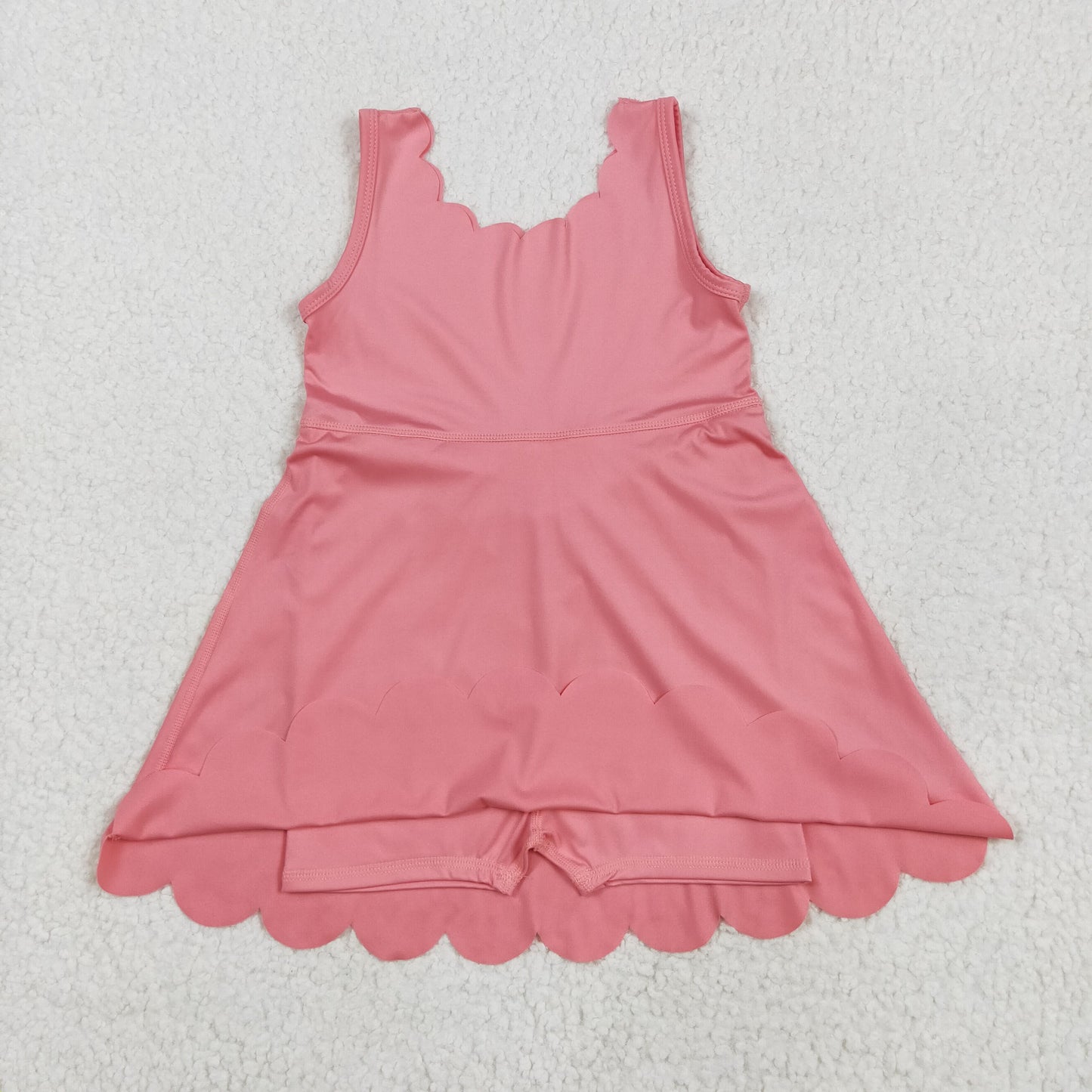 GSD2371 Pink Color Girls Summer Knee Length Yoga Dress