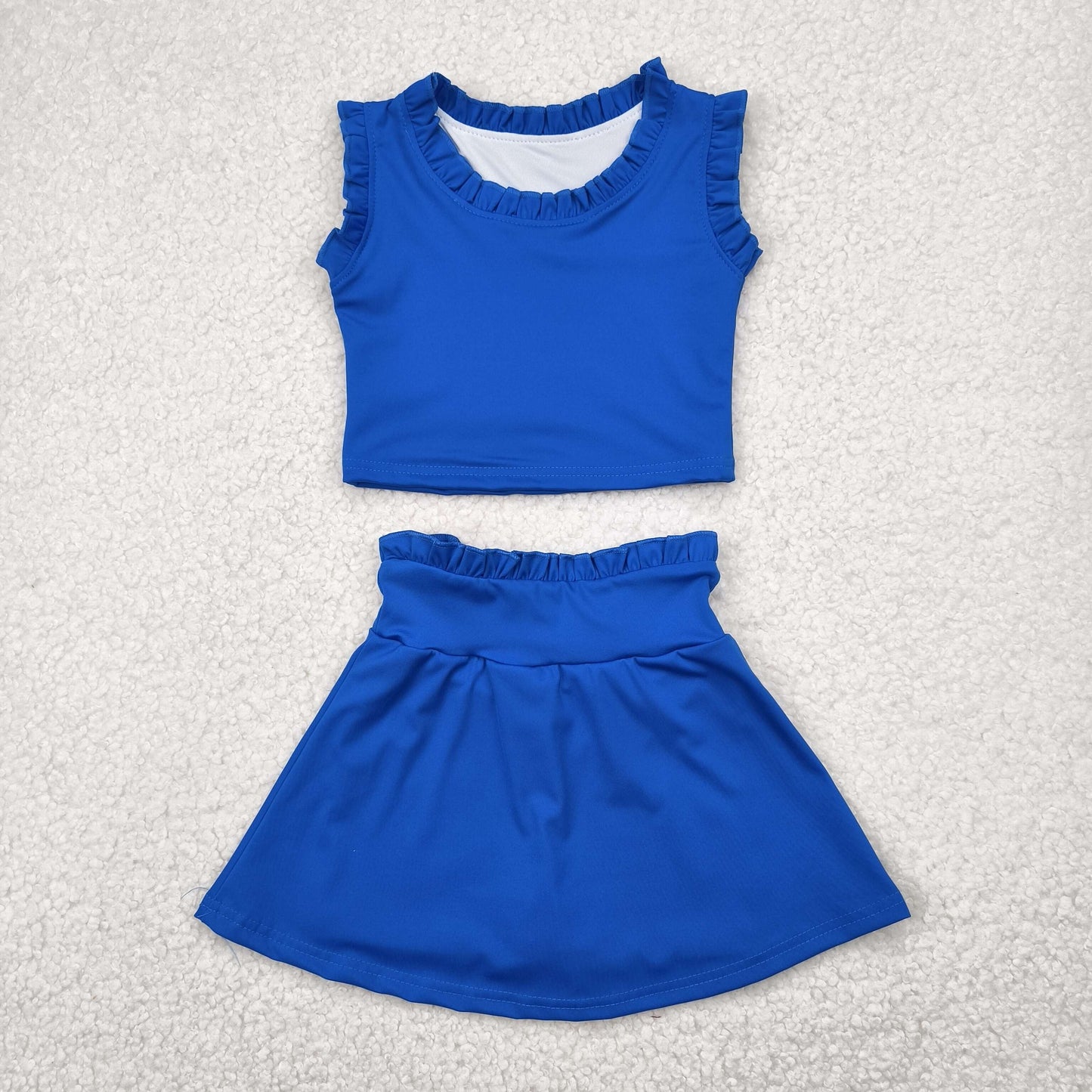 GSD2391 Blue Tank Top Skirts Shorts Girls Summer Yoga Outfits