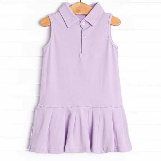 (Pre-order)GSD2635 Purple Color Girls Summer Knee Length Dress