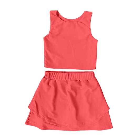 (Pre-order)GSD2660 Watermelon Tank Top Skirts Girls Summer Yoga Outfits