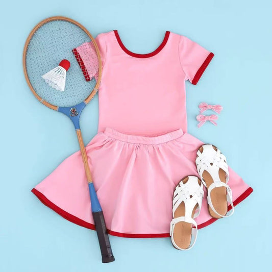 (Pre-order)GSD2707 Pink Top Skirts Girls Summer Yoga Outfits
