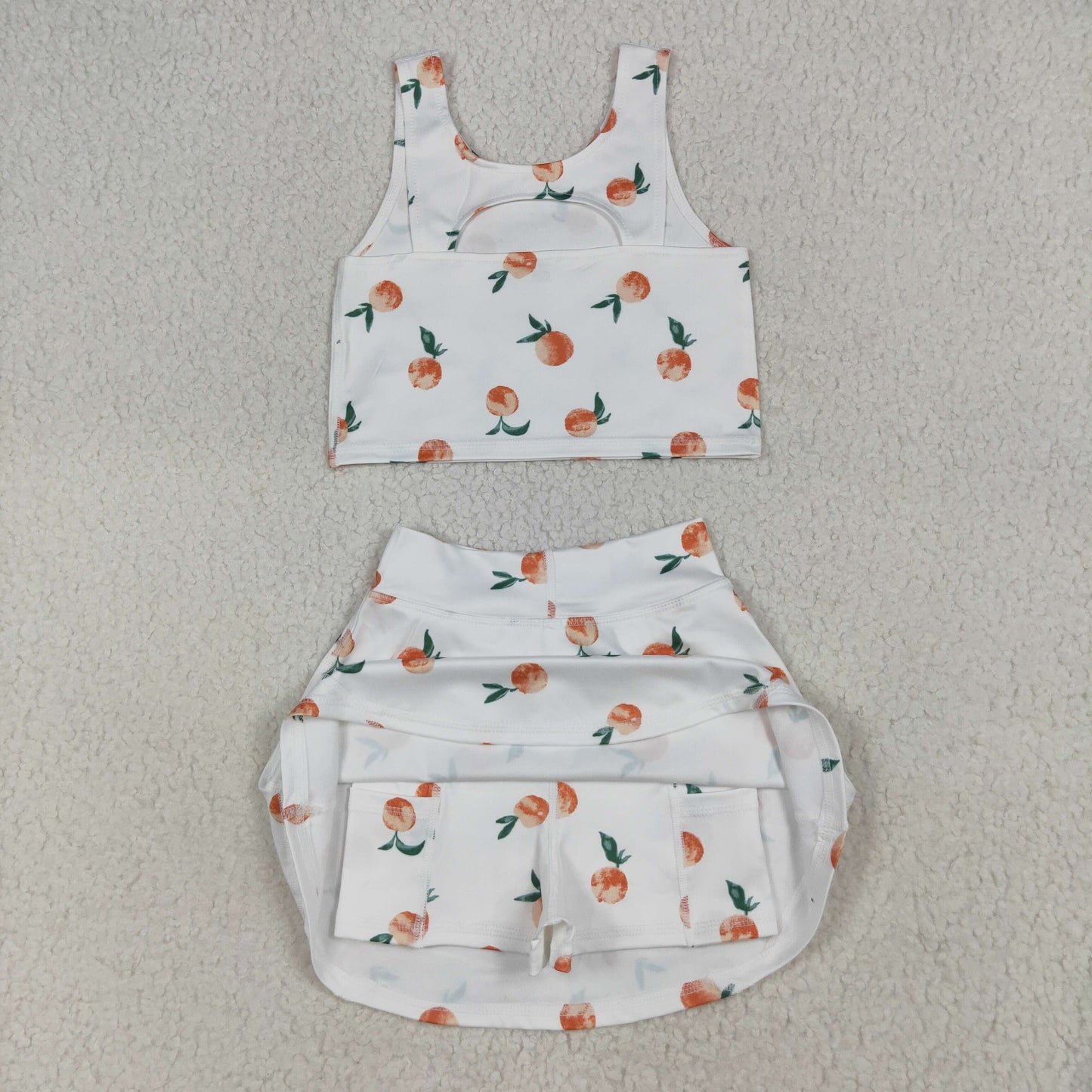 6 Colors Tank Top Skirts Shorts Girls Summer Yoga Clothes Set Sisters Wear