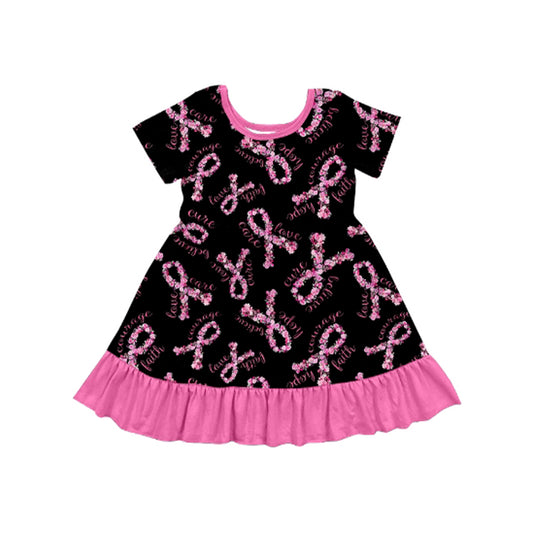 (Pre-order)GSD2801 Small Flowers Pink Print Girls Knee Length Dress