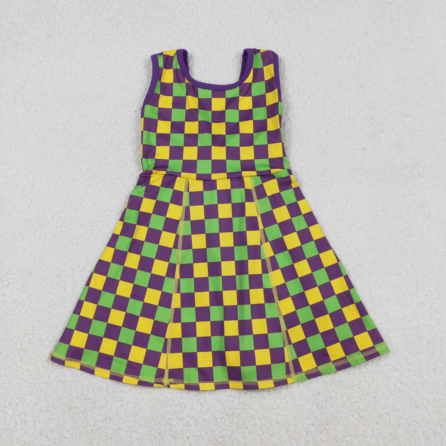 Girls Mardi Gras Knee Length Yoga Dress Sisters Wear