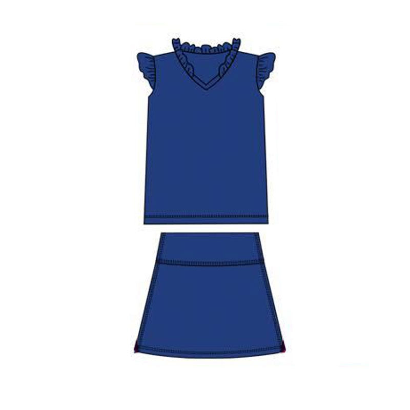 (Pre-order)GSD3015 Navy Color Top Skirts Girls Yoga Clothes Set