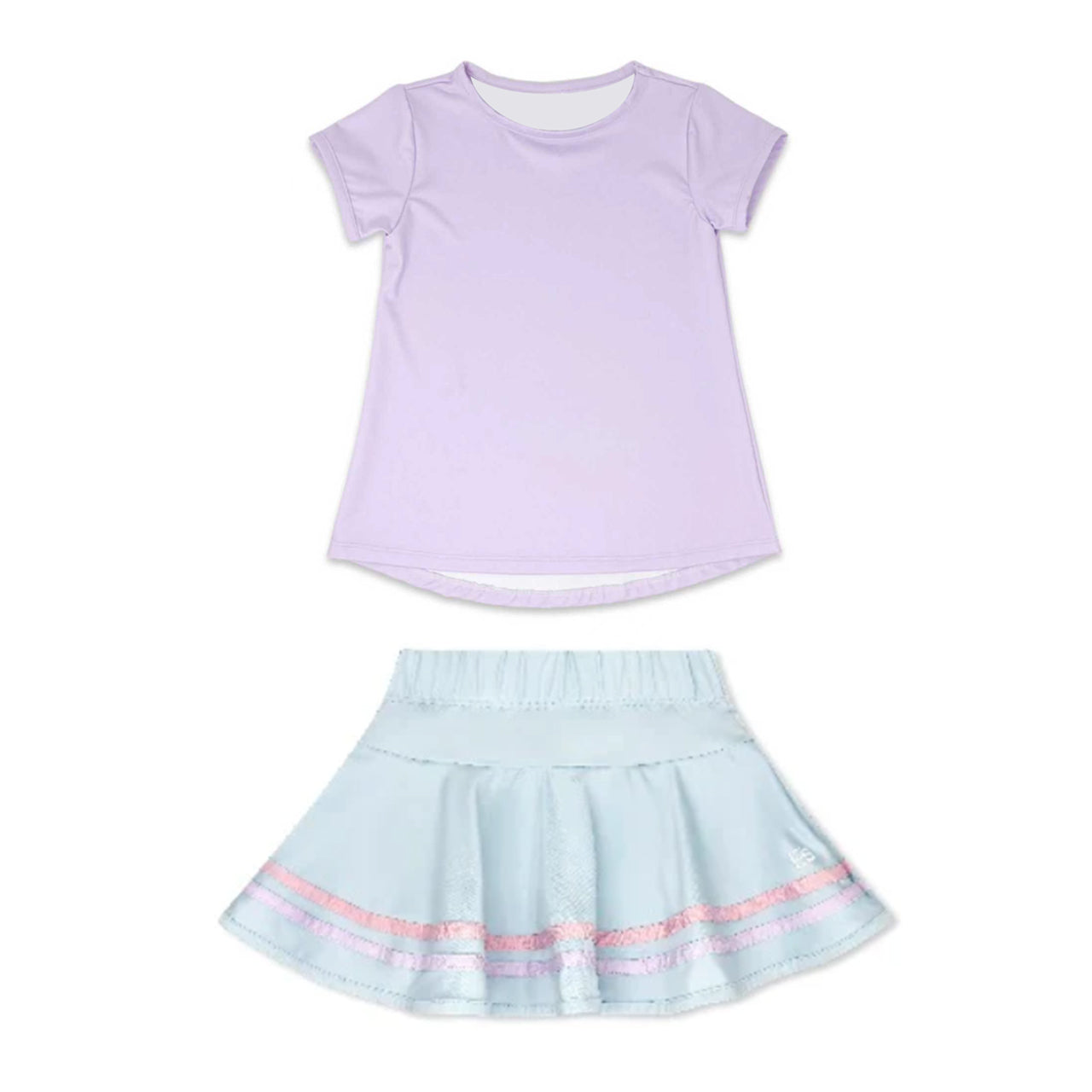 (Pre-order)GSD3101 Purple Top Skirts Girls Yoga Clothes Set