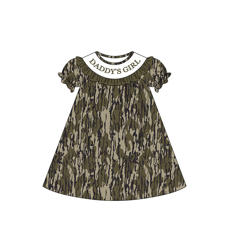 (Pre-order)GSD3540 DADDY'S GIRL Camo Print Girls Summer Knee Length Dress