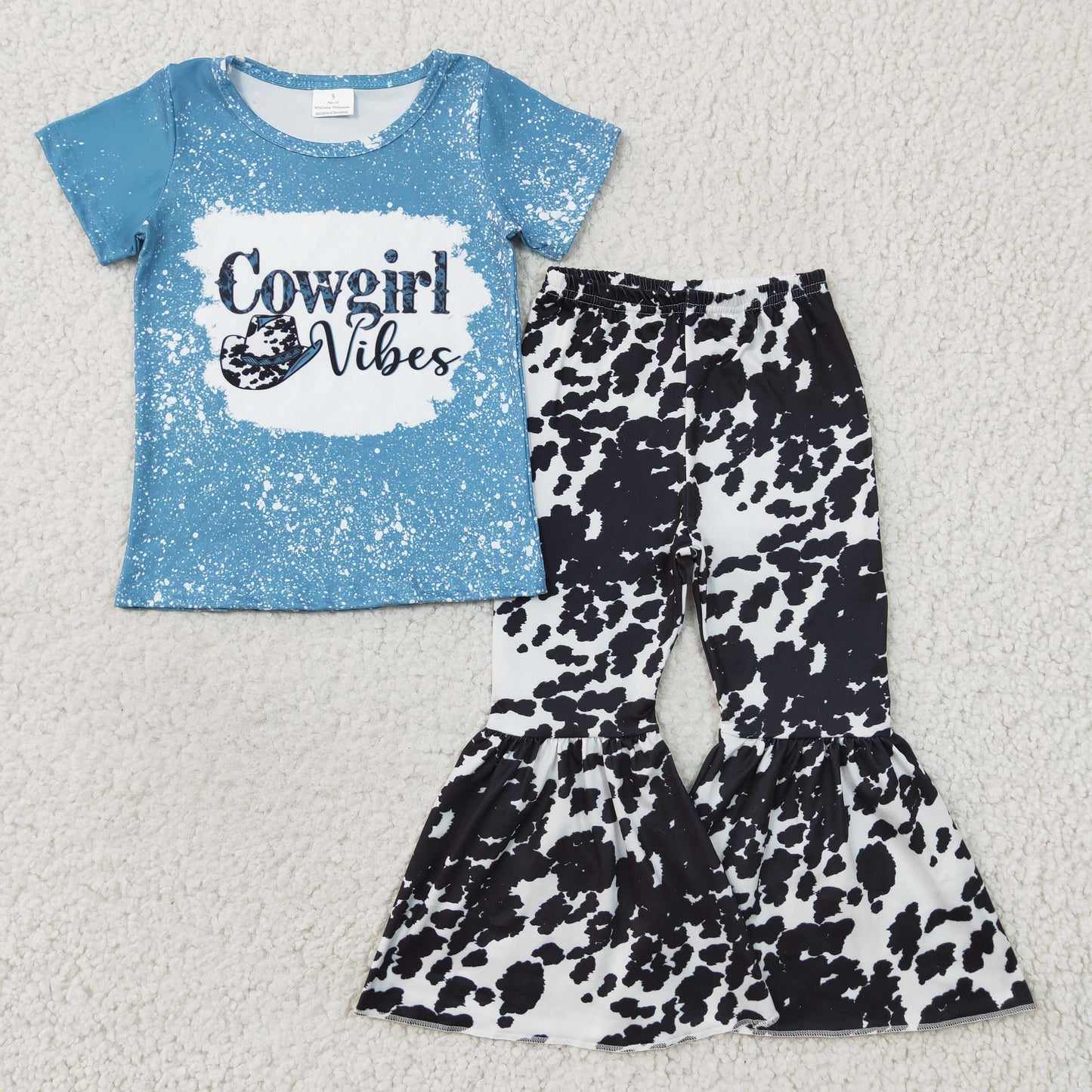 7 Colors Western Print Bell Pants Girls Clothes Set