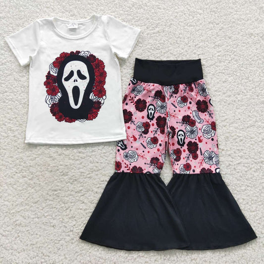GSPO0710 Girls face flowers print Halloween outfits