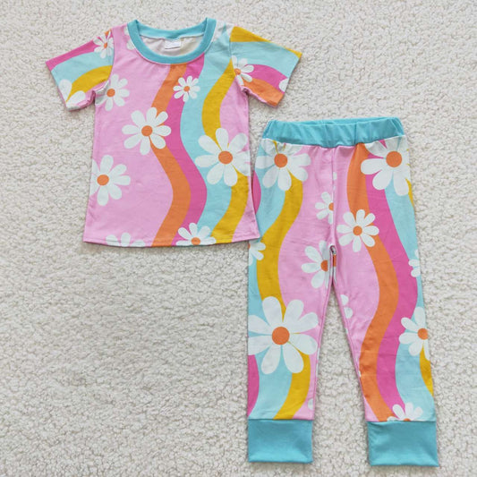 GSPO0720 Girls Pink Flowers pajamas
