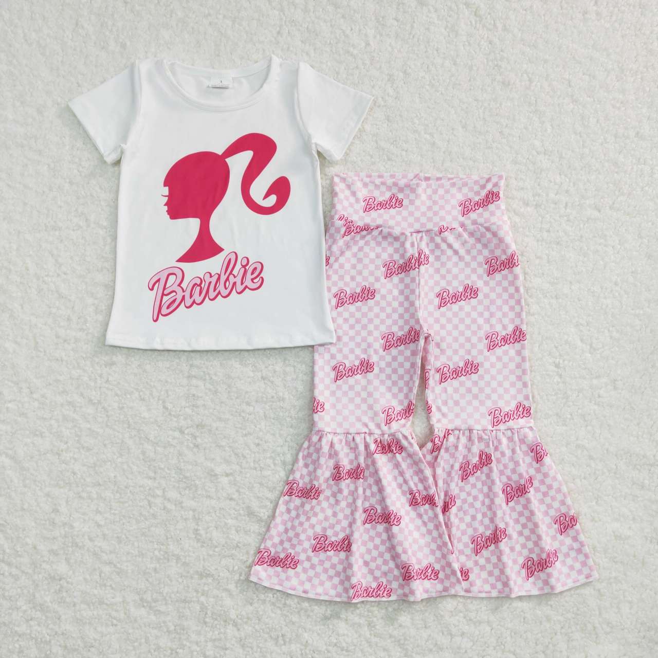 GSPO0876 Pink BA Bell Pants Girls Clothes Set