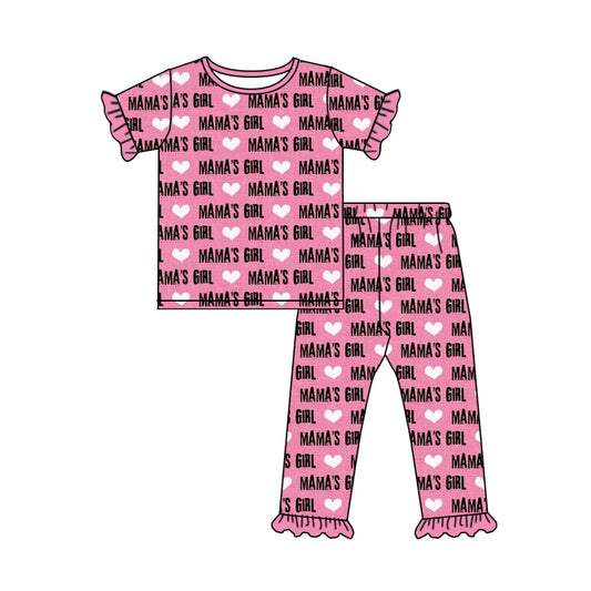 (Pre-order)GSPO0885 Mama's Girls Pink Print Pajamas Clothes Set