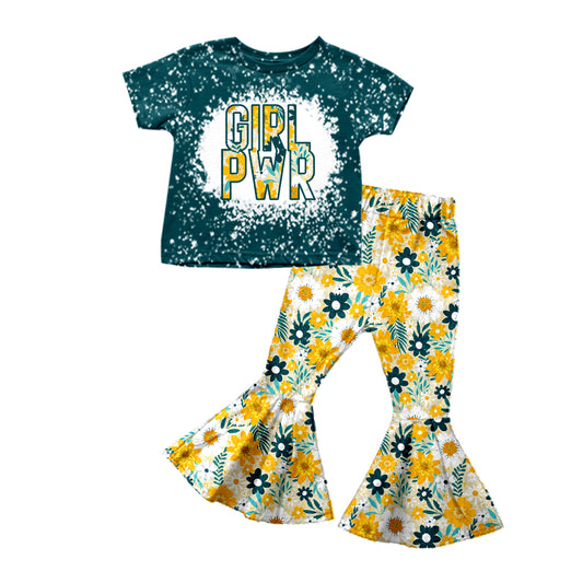 (Pre-order)GSPO0927 Girl Pwr Flowers Bell Pants Clothes Set