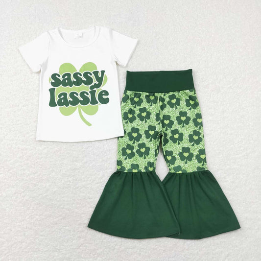 GSPO1029 Sassy Lassie Bell Pants Girls St. Patrick's Clothes Set