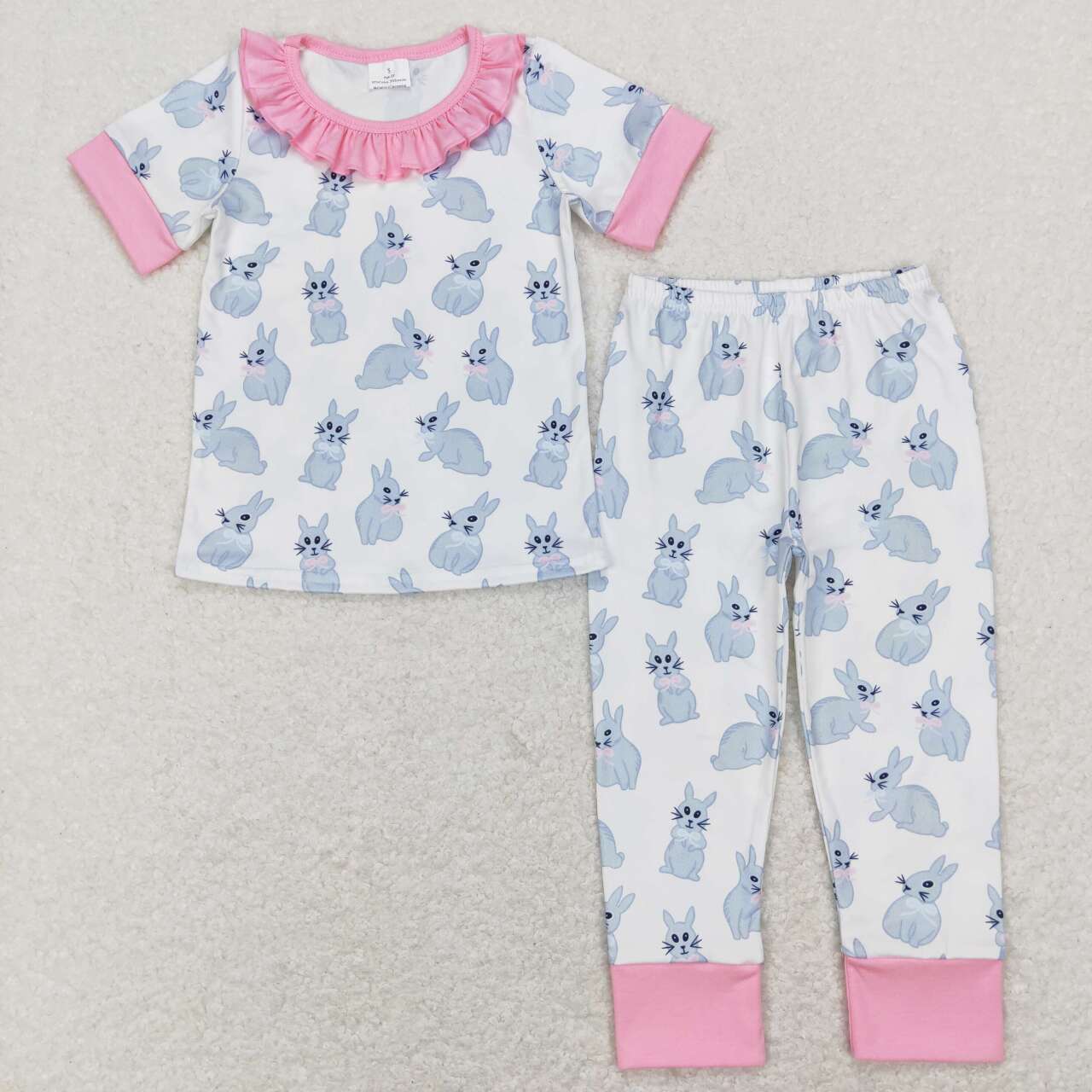 Bunny Print Pajamas Sibling Easter Matching Clothes