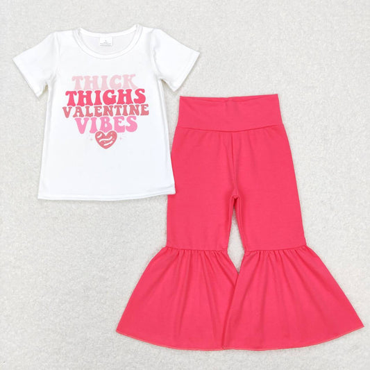 GSPO1128 Valentine Vibes Top Red Pants Girls Clothes Set