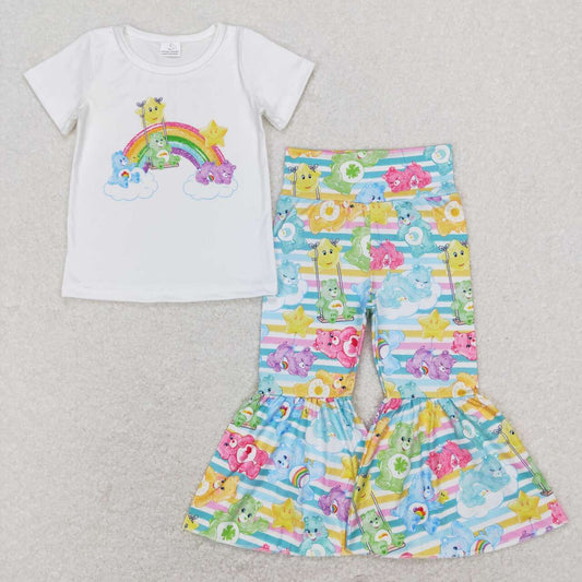 GSPO1189 Cartoon Cute Bear Print Girls Clothes Set