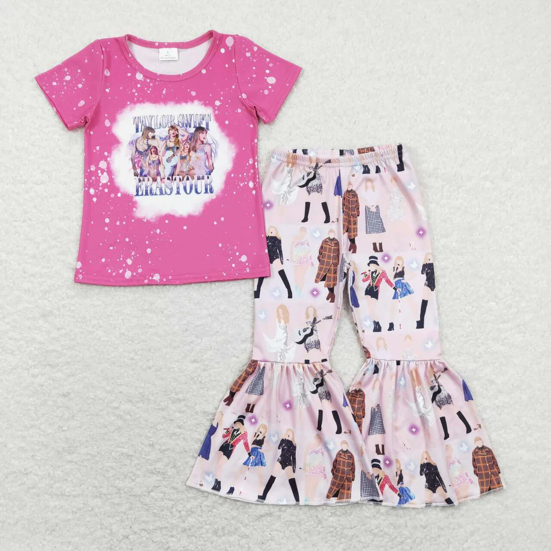 9 Colors Singer Swiftie Print Bell Pants Girls Clothes Set Sisters Wear