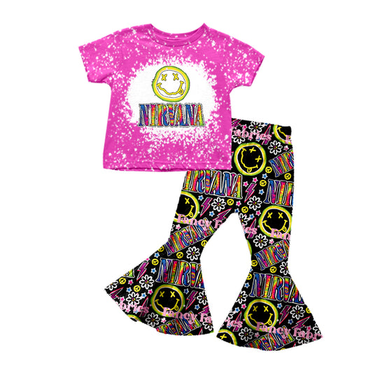 (Pre-order)GSPO1338 Nirvana Colorful Flowers Print Girls Clothes Set