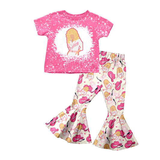 (Pre-order)GSPO1350 Singer Cowgirl Print Girls Western Clothes Set