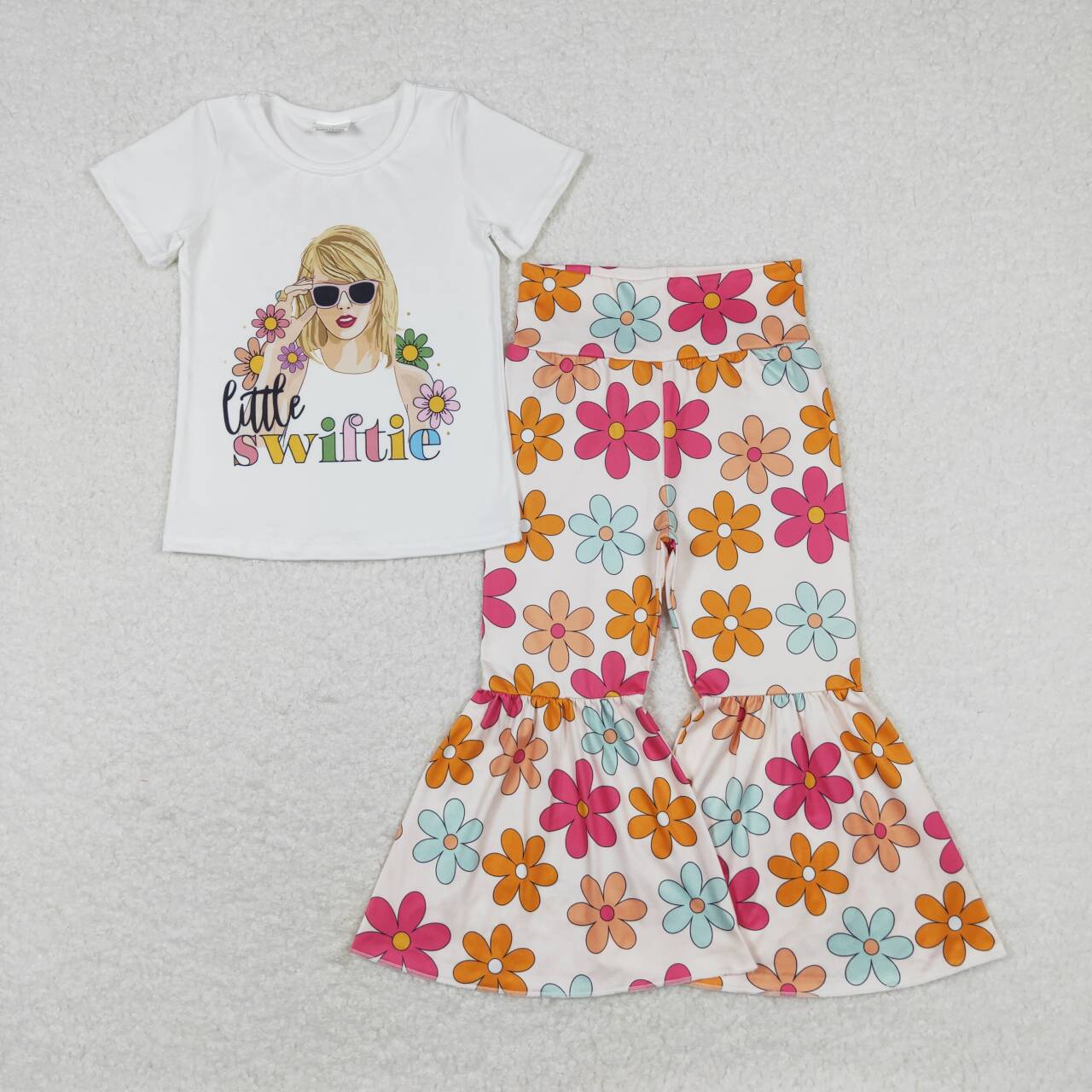 9 Colors Singer Swiftie Print Bell Pants Girls Clothes Set Sisters Wear