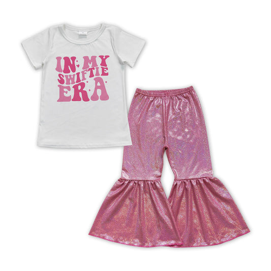 GSPO1483 In My Swiftie ERA Singer Top Pink Disco Bell Pants Girls Clothes Set