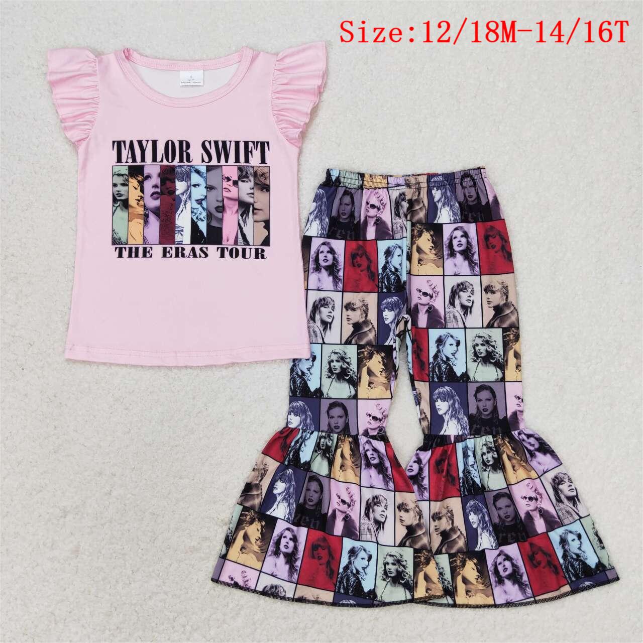 GSPO1540 Singer Swiftie Print Girls Bell Pants Clothes Set