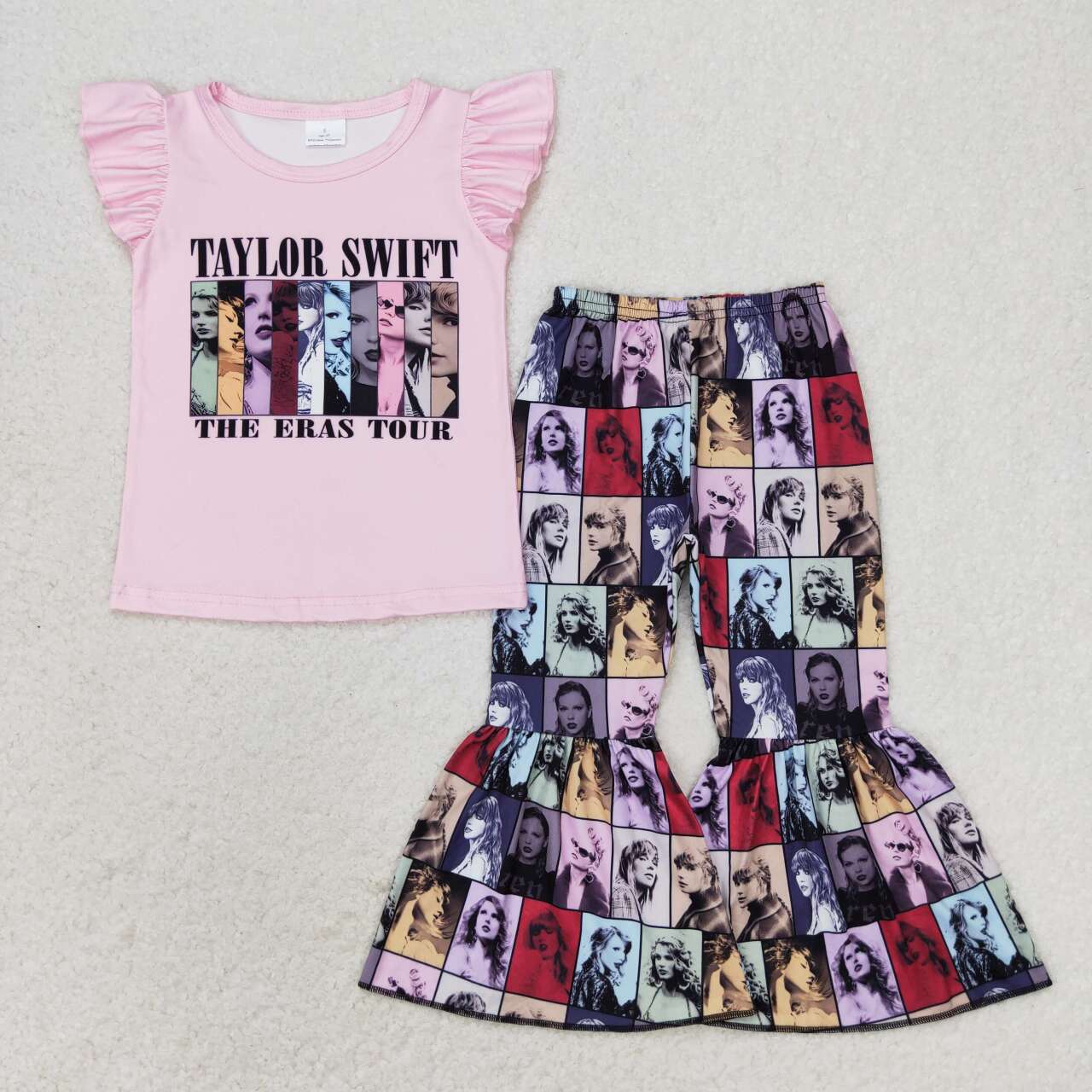 9 Colors Singer Swiftie Print Bell Pants Girls Clothes Set Sisters Wear