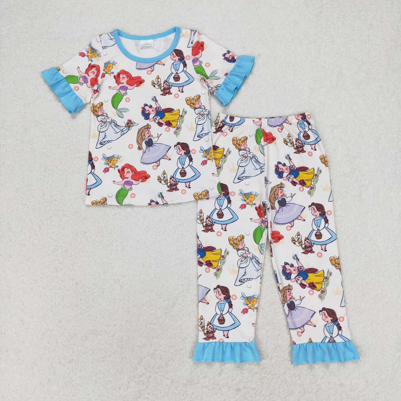 GSPO1556 Cartoon Princess Print Girls Pajamas Clothes Set
