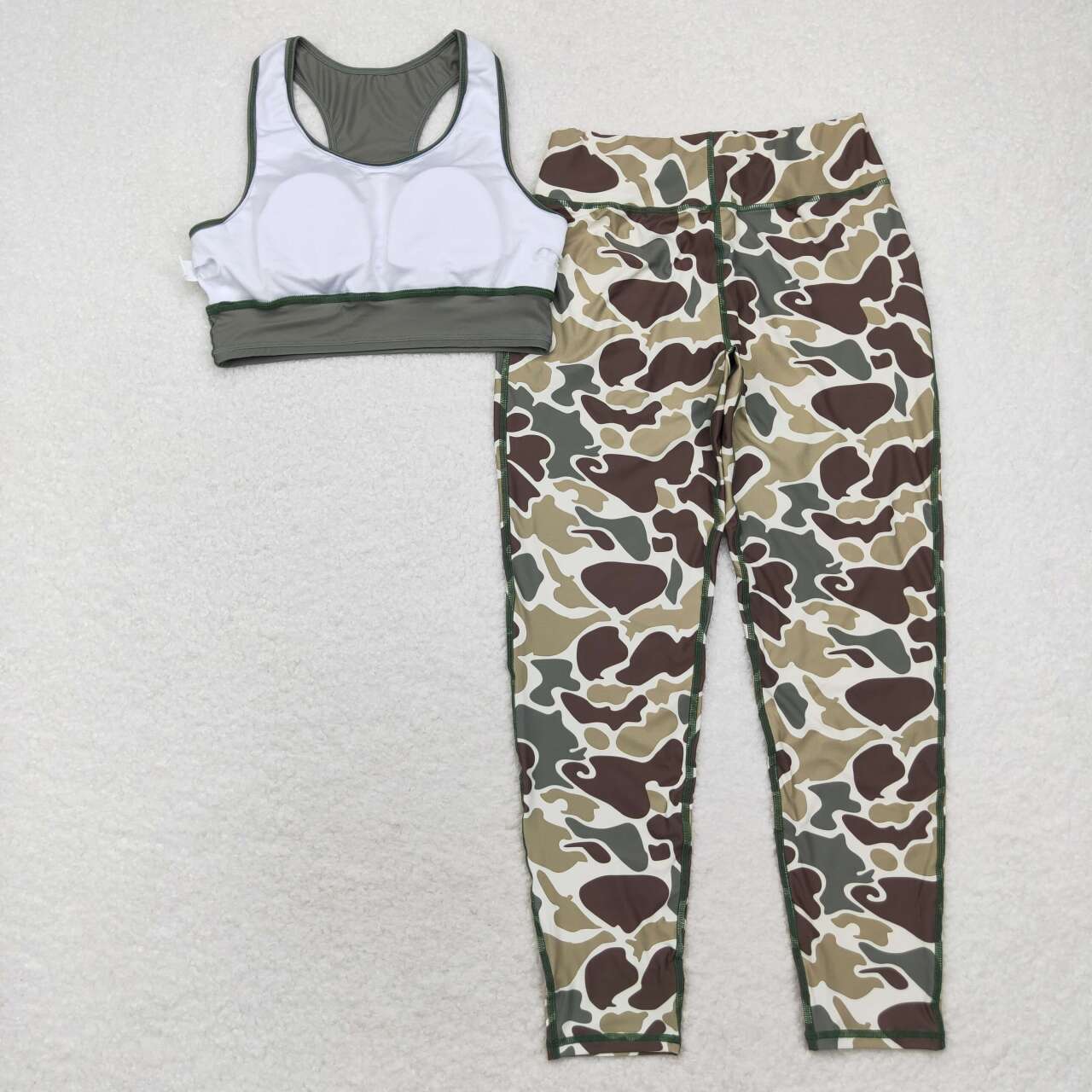 GSPO1665 Adult Camo Print Woman Yoga Athletic Clothes Set