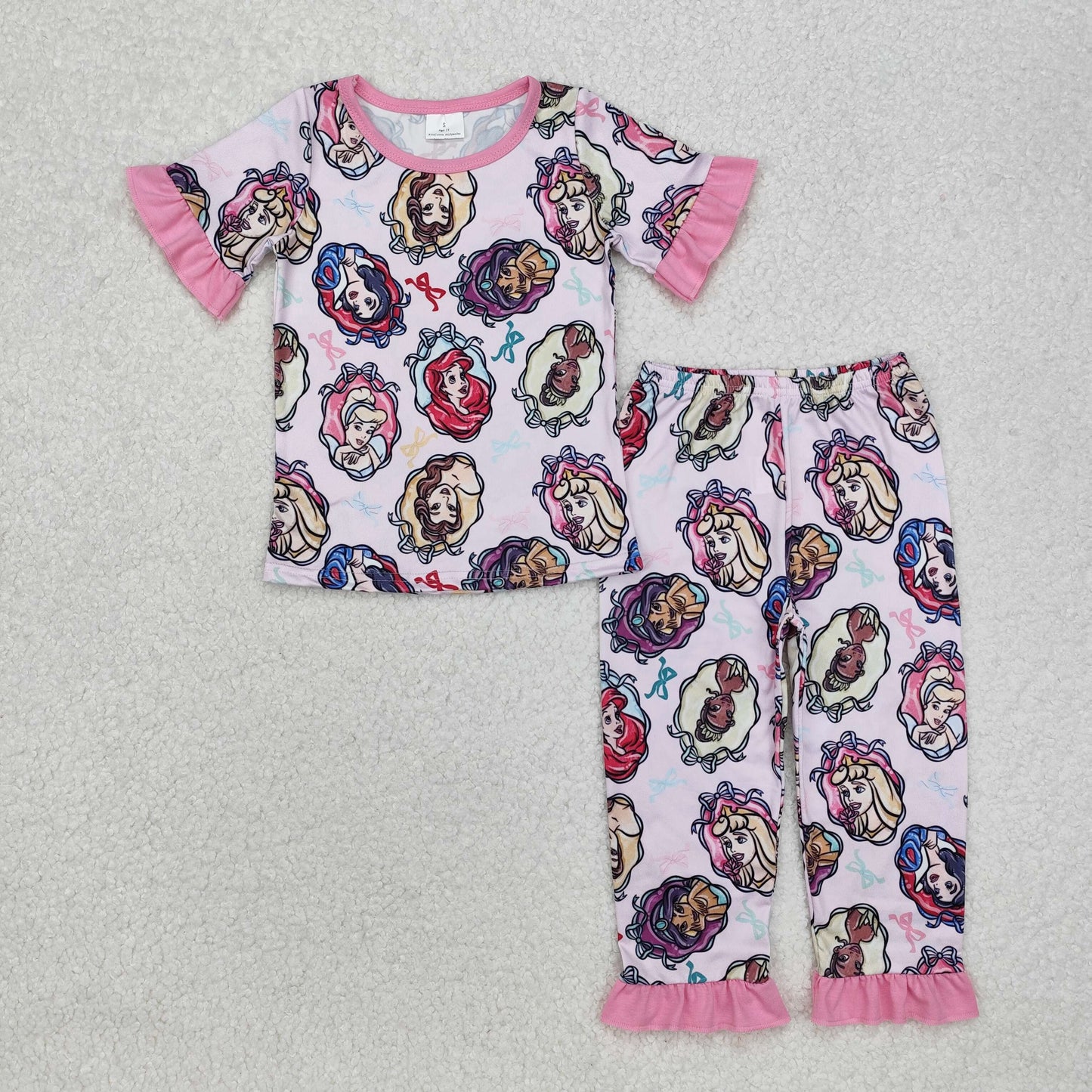 GSPO1846 Cartoon Princess Print Girls Pajamas Clothes Set