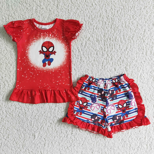 (Promotion)Red spider bleached cool girls summer clothes GSSO0124