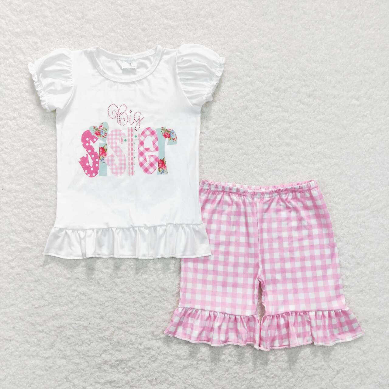 Sisters Top Pink Plaid Shorts Girls Summer Matching Clothes