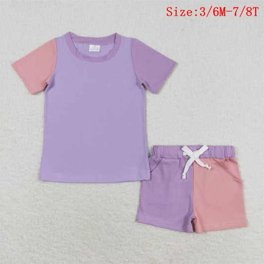 GSSO1270 Pink Purple Colors Girls Summer Sports Clothes Set