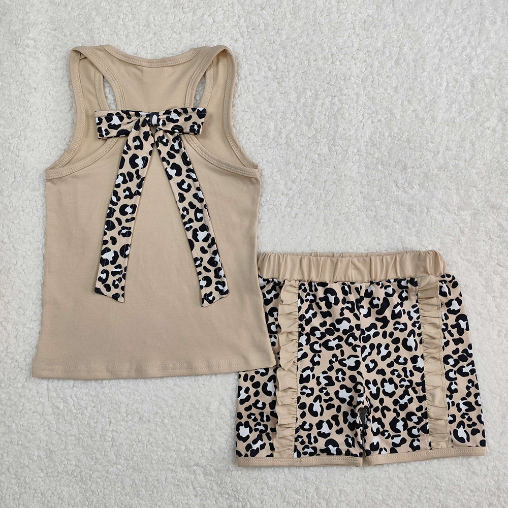 7 Colors Pocket Vest Top Shorts Girls Summer Clothes Set Sisters Wear
