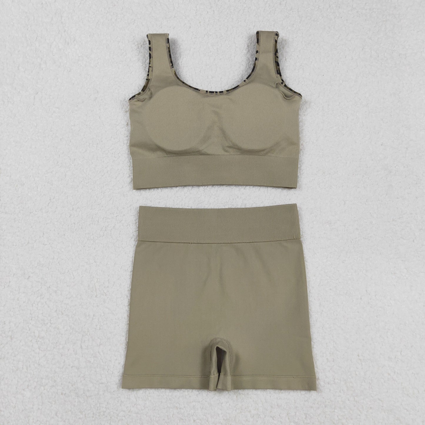 GSSO2701 Adult Camo Crop Bra Top Shorts Woman Summer Yoga Clothes Set