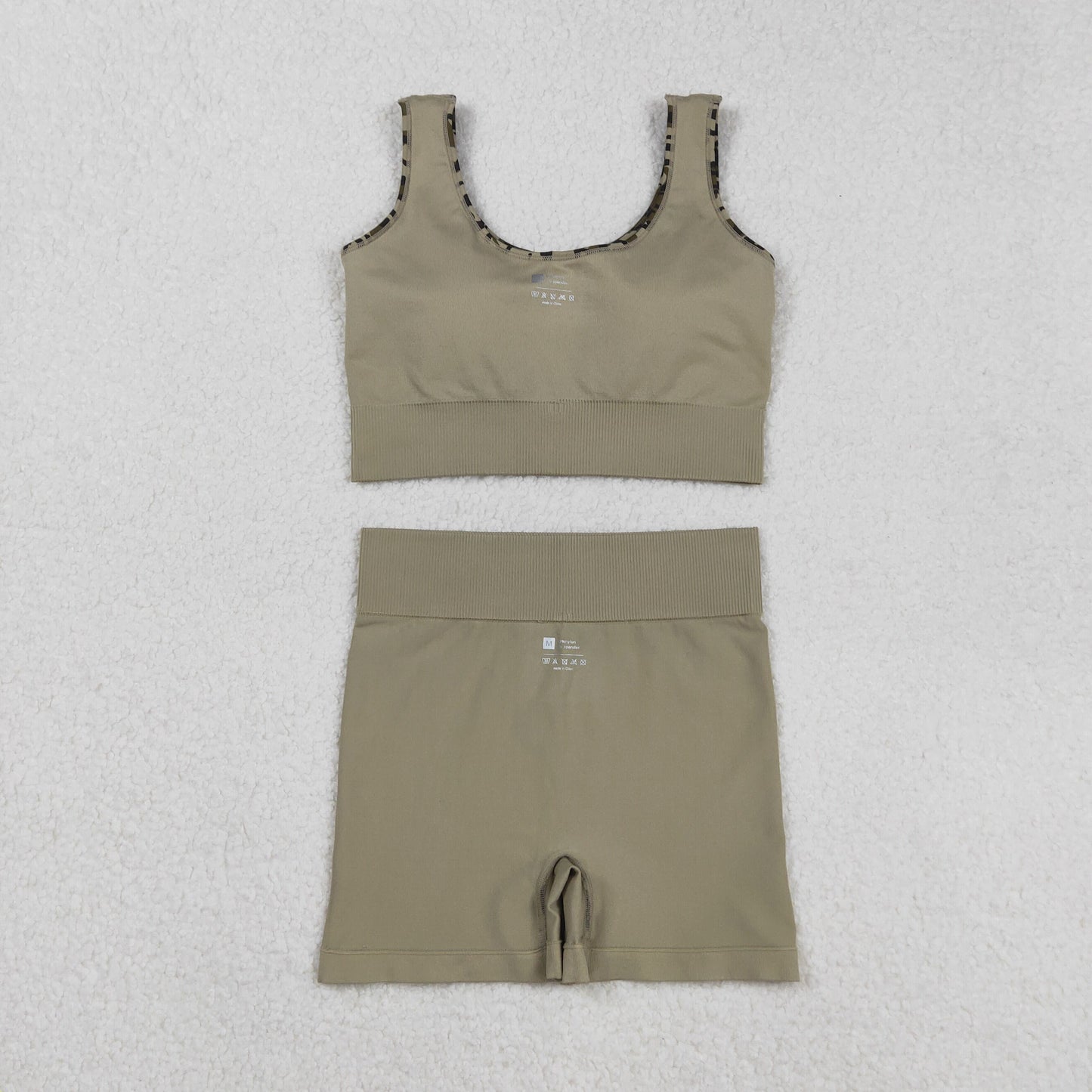 GSSO2701 Adult Camo Crop Bra Top Shorts Woman Summer Yoga Clothes Set