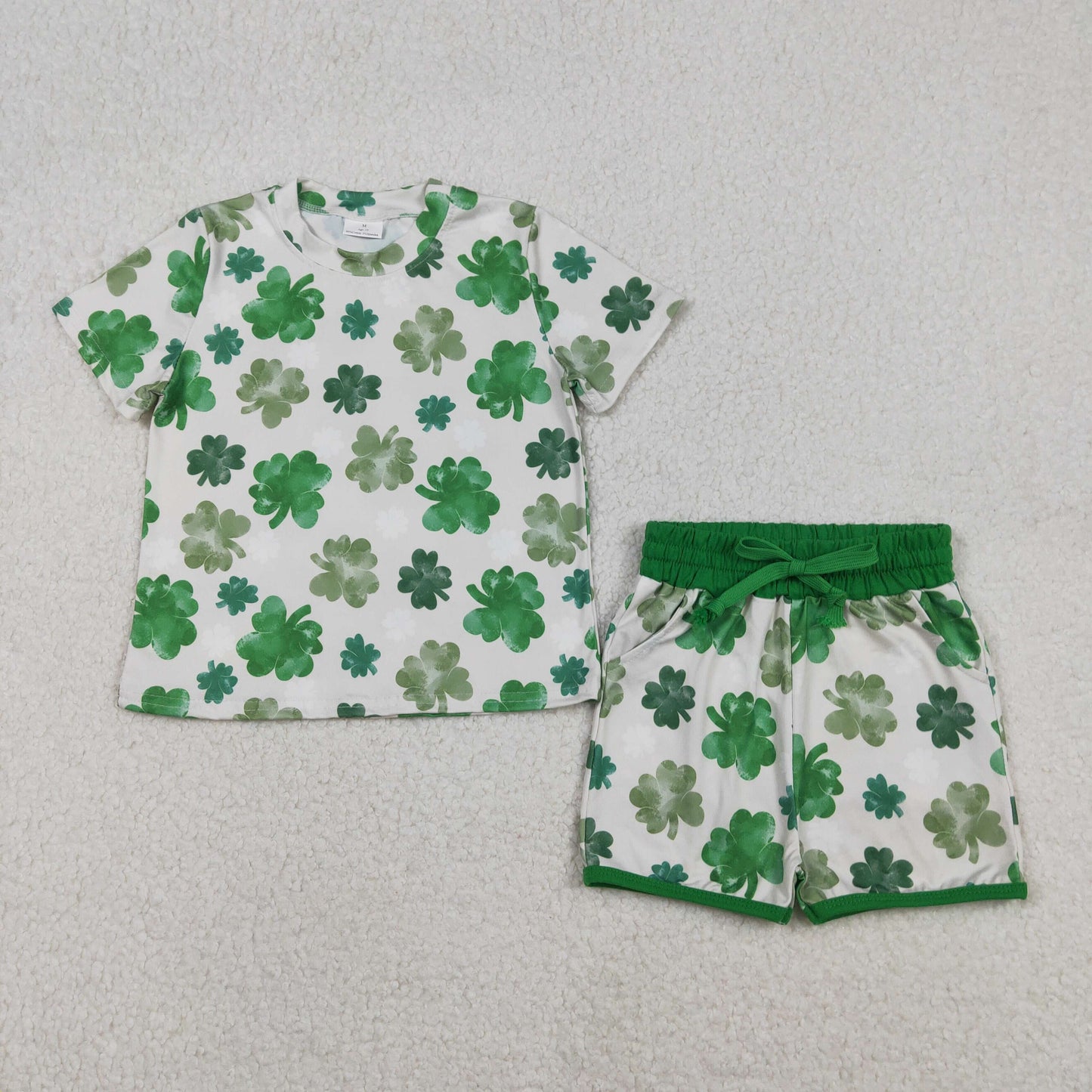 Leaf Green Print Kids St. Patrick's Day Matching Clothes Sibing Wear