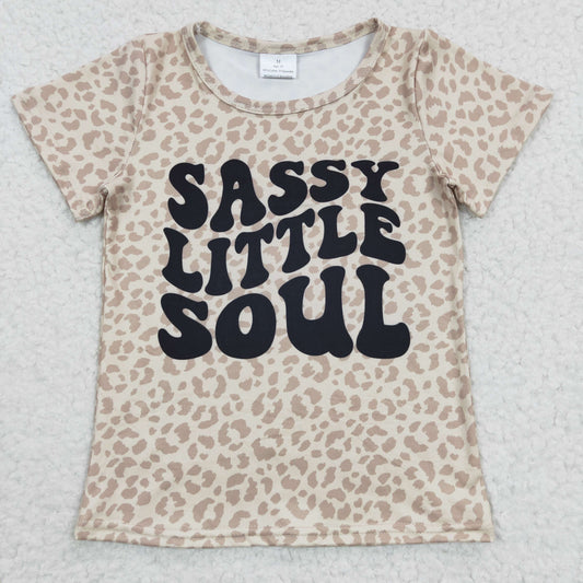 GT0184 Sassy little soul print leopard girls summer top