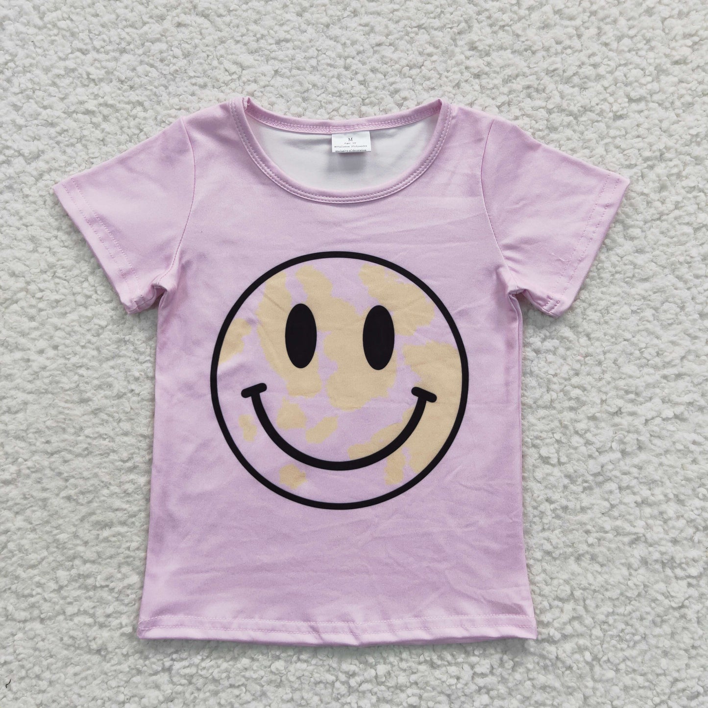 GT0192 Pink smiling girls short sleeve top