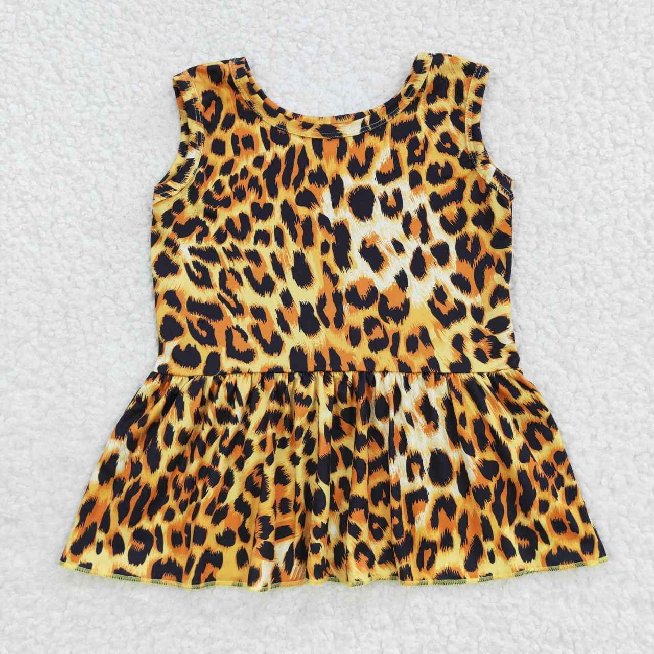 GT0205 Yellow leopard print girls top