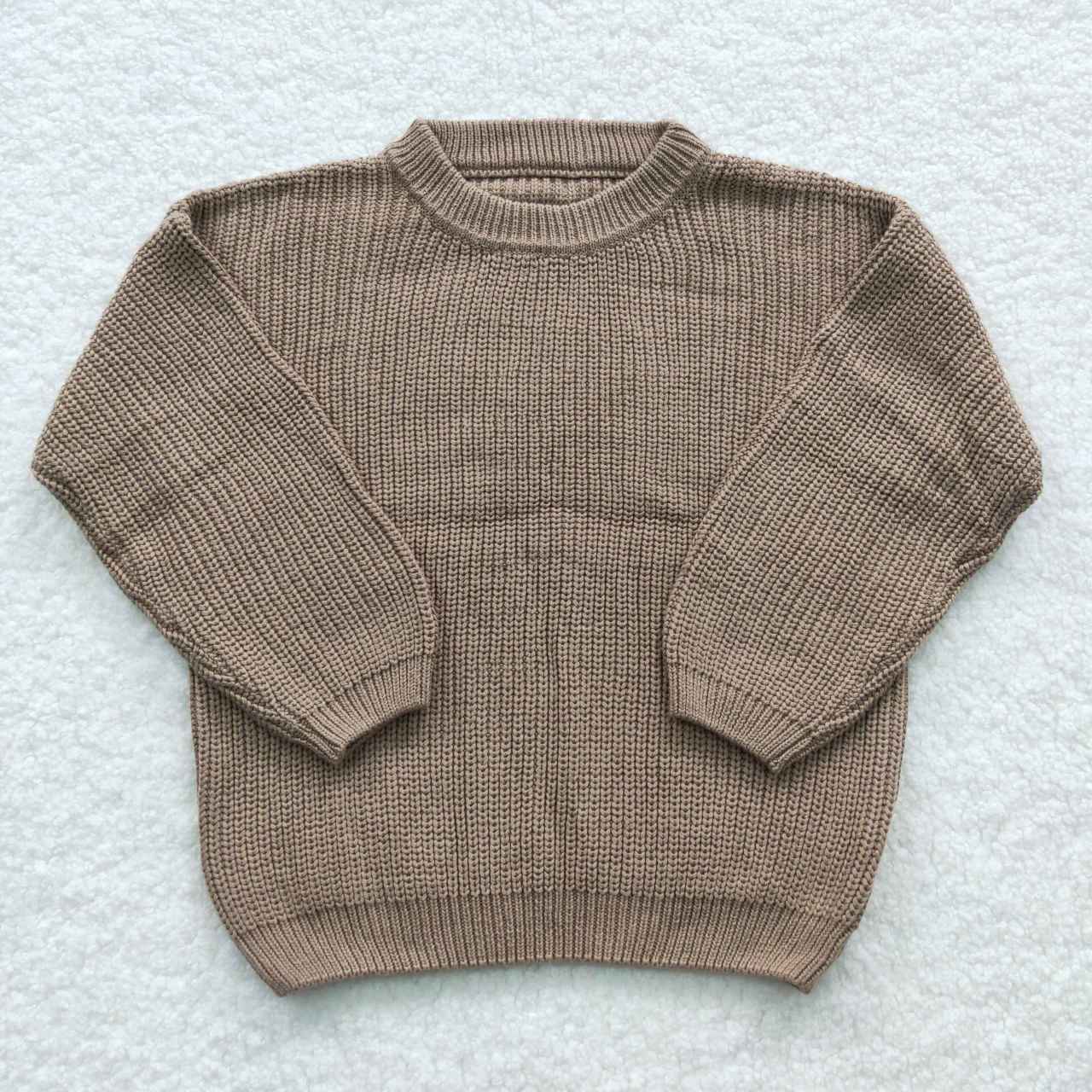 GT0229 Kids fall brown sweater