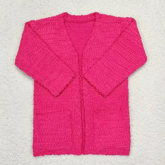 GT0236 Baby girls hot pink sweater cardigan
