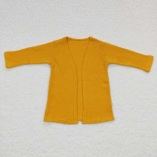 GT0246 Mustard long sleeve girls fall cardigan