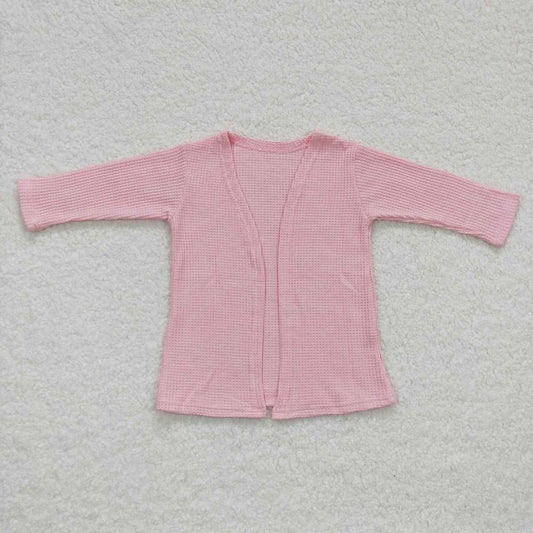 GT0249 Light pink long sleeve girls fall cardigan