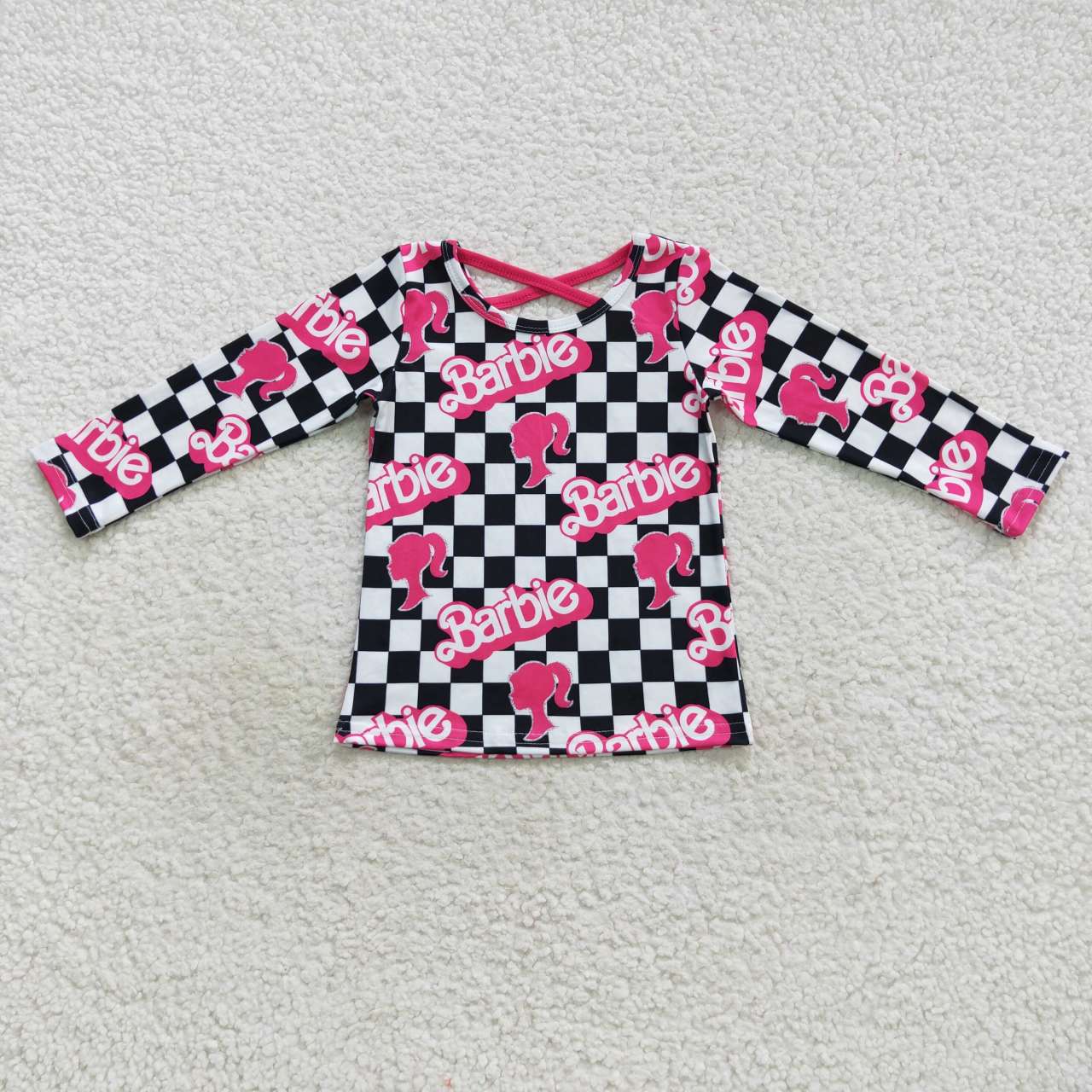 GT0287 Girls Doll Checkered Tee Shirt Top