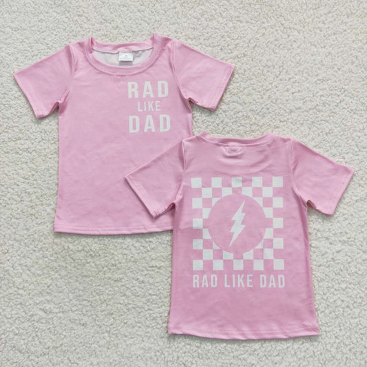 GT0309 Rad like Dad pink color girls tee shirts top