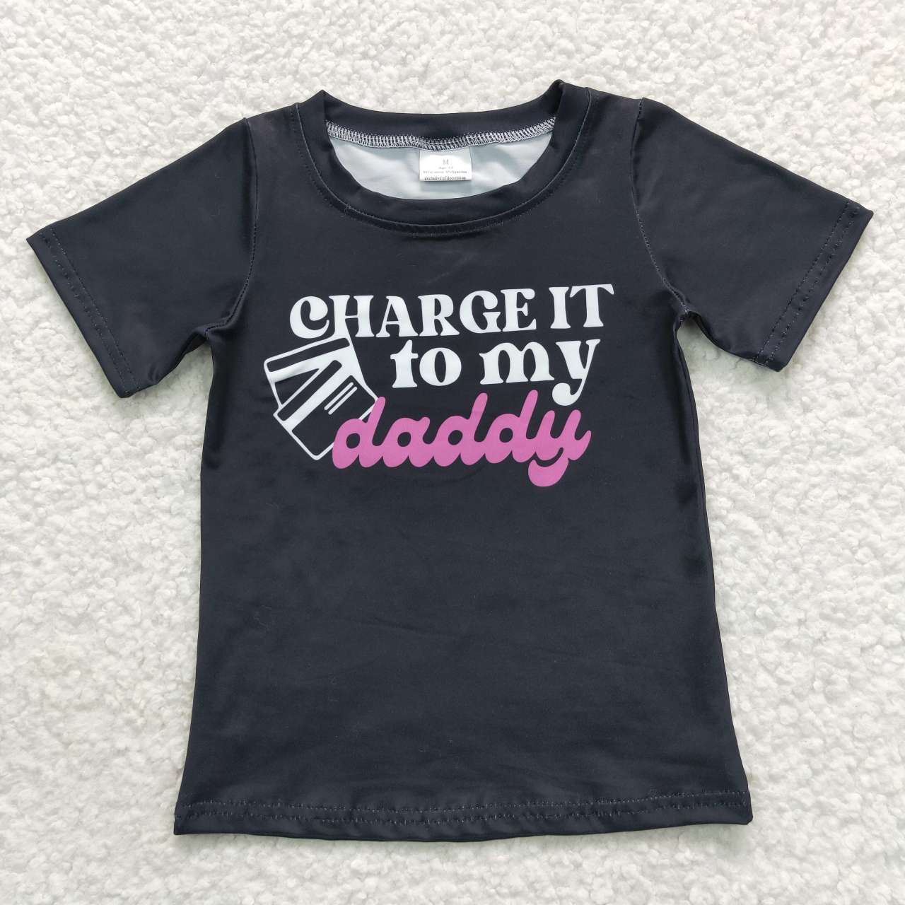 GSPO0859 Charge it to my daddy top pink pants girls clothes set