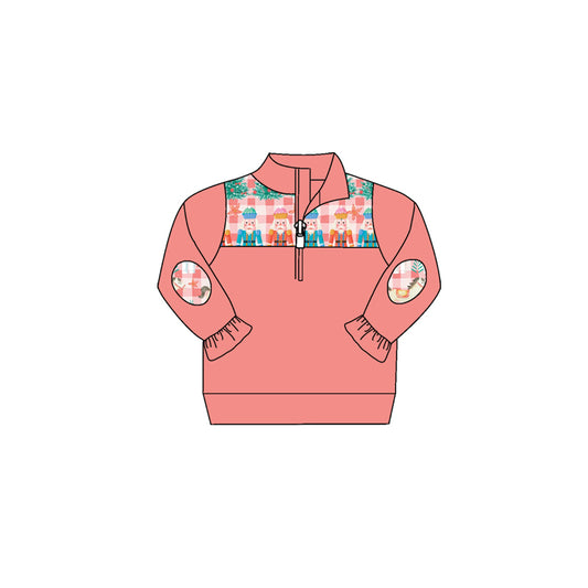 (Pre-order) GT0317 Soldier hobbyhorse Christmas tree girls pullover zipper tee shirt top